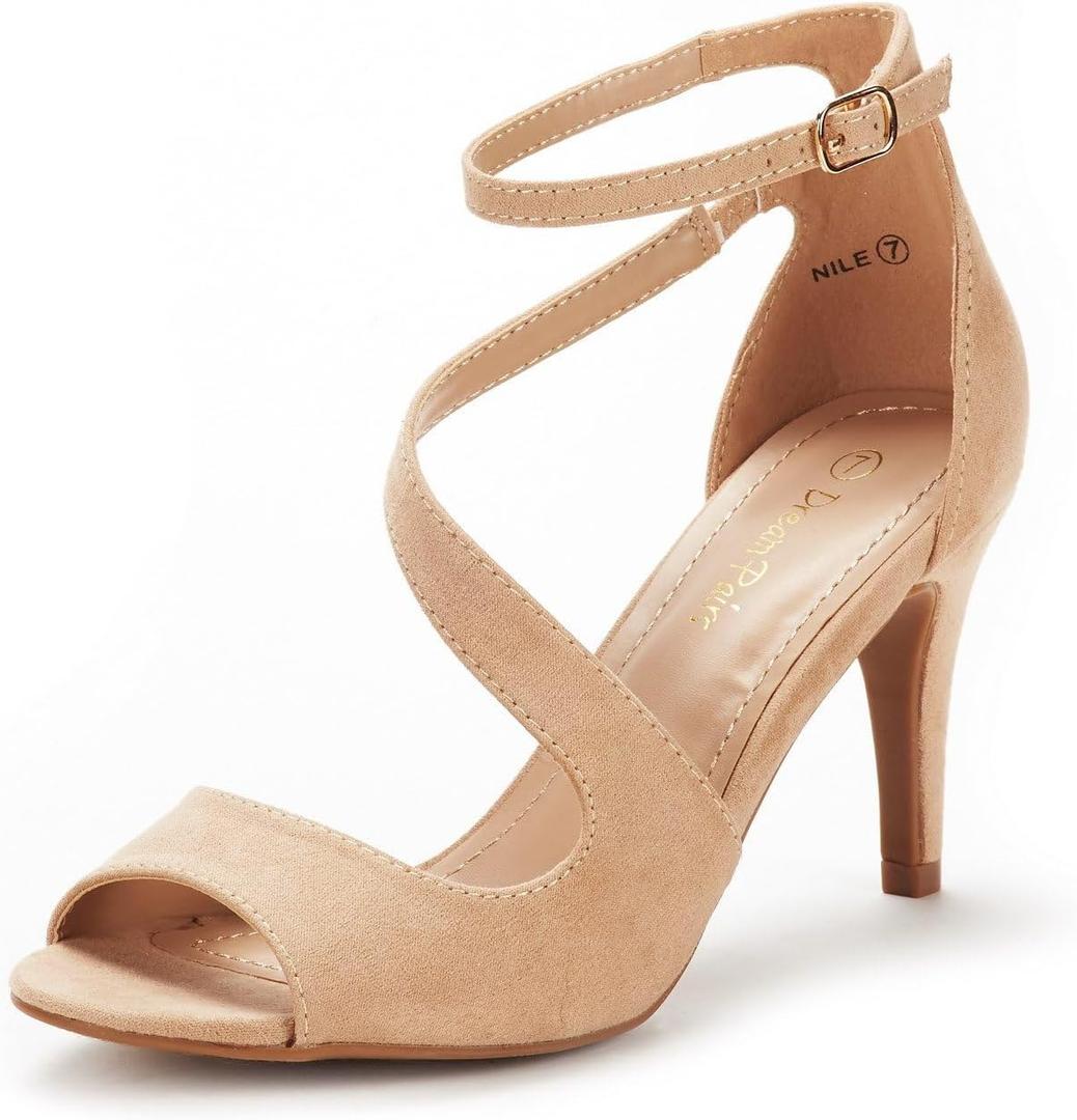 DREAM PAIRS Women's NILE Fashion Stilettos Open Toe Pump Heel Sandals (8, Nude) DREAM PAIRS Women's NILE Fashion Stilettos Open Toe Pump Heel Sandals (8, Nude)