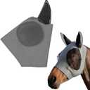 Horse Fly Mask, Fly Masks for Horses with Forelock Opening, Breathable and Comfortable Fly Mask, Durable and Lightweight for Outdoor Riding and Stable Use, (Gray)