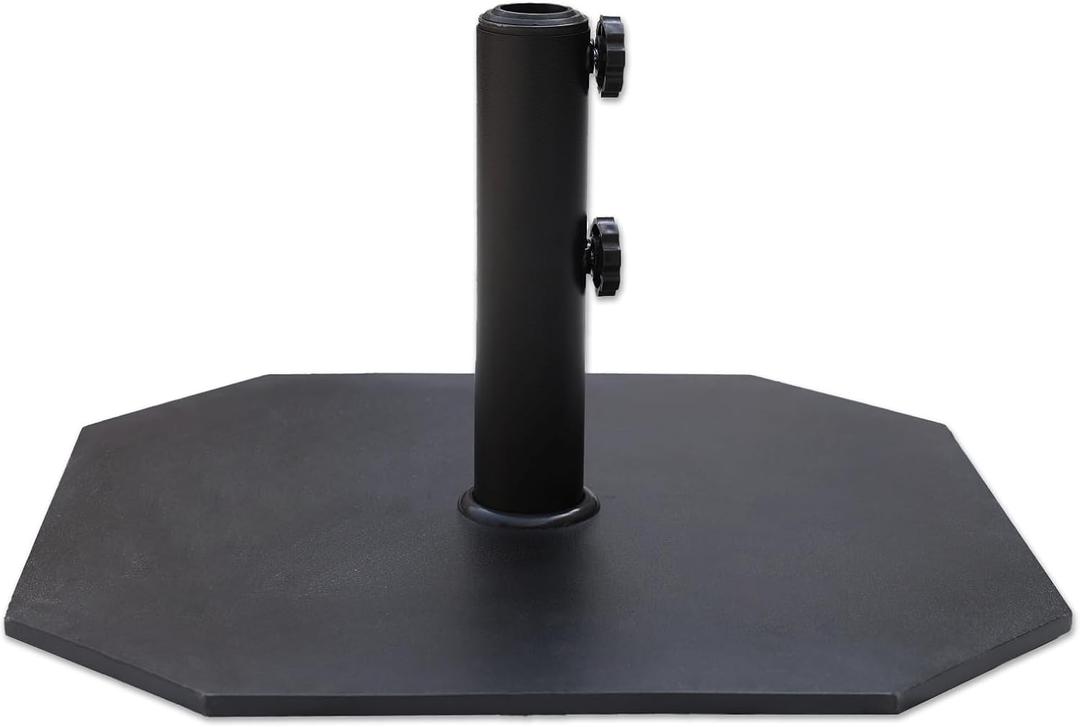 C-Hopetree 38 lb Steel Plate Patio Umbrella Base, Square Heavy Duty Stand Weight with 4 Anti-Slip Pads for Outdoor Market Table Umbrella, Black