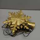 DG-Direct Christmas Tree Topper Lighted with Golden Snowflake Projector, Led Rotating Magic Snowflake, 3D Hollow Glitter Lighted Gold Snow Tree Topper for Christmas Tree Decorations