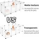 12 Panels Pet Playpen 16x12 Bunny Pen Rabbit Cage Pet Fence Indoor DIY Plastic Enclosure for Guinea Pigs, Bunny, Hamsters, Hedgehogs (Clear)
