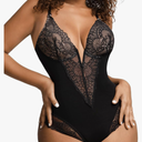 Popilush Lace Shapewear Bodysuit Tummy Control Corset Tops V Neck Sleeveless Backless Body Suit Thongs XXL