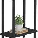 TUTOTAK Small Side Table, Narrow End Table, Skinny Sofa Table, Slim Nightstand, Couch Table, Living Room, Bed Room, Black TB01BK062 (2-Tier7.9"D x 15.8"W x 22.5"H)