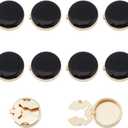 NBEADS 10 Pcs Brass Button Covers, Round Cuffs Links Button Cover for Tuxedo, Shirt, Business or Formal Attend Accessories, Golden, 1.3x0.7x0.2inch