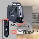 Laser Level with Tripod, Firecore 360 Self Leveling Laser Level with Pulse Mode, 3 Brightness Levels, Green Line Lazer Leveler Tool for Picture Hanging Wall Tile Floor DIY Construction Project