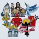 Minason Embroidered Iron-on Patches for Clothing: 9Pcs Bible Cross Jesus Sew on/Iron on Applique Repair Patch DIY Craft Accessories for Clothes Jacket Jeans Backpacks