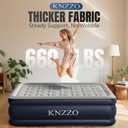 KNZZO Full Air Mattress with Built-in Pump, 18" Top Inflatable Mattress with Waterproof Flocking Fabric, Three-Minute Quick-Inflatable Bed. Portable Blow Up Mattress for Home, Outdoor and Guests