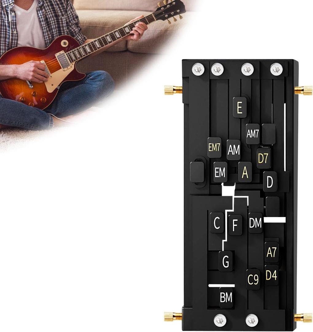 Guitar Chord Trainer  Automatic One-Touch Chord Presser for Beginners, Hand Muscle Memory Practice Tool, Fits 38 & 41 Acoustic Guitars, Easy-Install Learning Aid for Smooth Chord Transitions