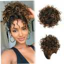 Messy Hair Bun, Curly Bun, Short Messy Bun Hair Piece Clip, Classic Tousled Curly Bun Hair Piece, Fake Synthetic Messy Bun Hair Piece for Women, Hair Bun Accessories for Updos, Hair Bun Clip, Brown