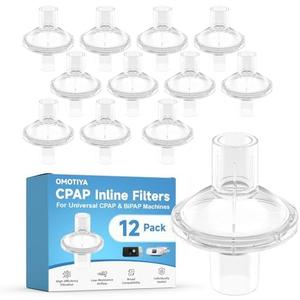 12-Pack CPAP Inline Filters, CPAP Filters for CPAP & BiPAP Machines, Compatible with Most Standard CACP Machine Size 22mm & 25mm CPAP Tube, CPAP Supplies & CPAP Accessories
