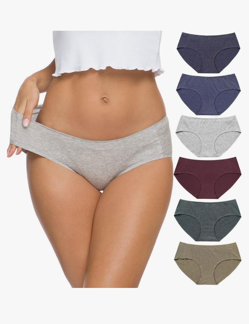 Wealurre Cotton Bikini Women's Breathable Panties Seamless Comfort Underwear, L