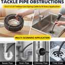 Drain Cleaning Cable 65.6 Ft x 5/8" Auger Cable Cleaner w/Drill kit