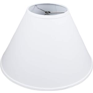 FenchelShades.com Lampshade 7" Top Diameter x 18" Bottom Diameter x 12" Slant Height with Washer (Spider) Attachment for Lamps with a Harp (White)