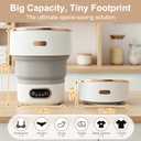 Portable Washing Machine 16L, Foldable Mini Washer & Spin Dryer combo with 3 Modes, small laundry machine for RV, Camping, Dorm, Apartment, Travel, Underwear, Socks(Grey)