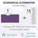 Homaxy Kitchen Towels and Dishcloths Set, 12 x 12 and 13 x 28 Inches, Set of 8 Bulk Cotton Terry Kitchen Towels Set, Checkered Designed, Soft and Super Absorbent Dish Towels, Purple