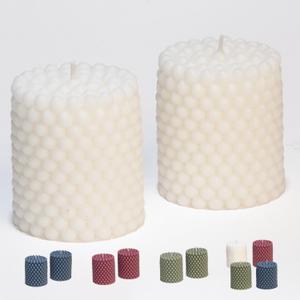 Bubble Candle Soy Candle Sets | Unscented White Mini Pillars | 25-Hr Burn Time | Trendy Colored Funky Candles | Soy Wax Preppy Candles