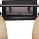 Designers Fountain 94002-ORB Apollo Collection 2-Light Bath Bar, Oil Rubbed Bronze Finish with Amber Sandstone Glass Shade