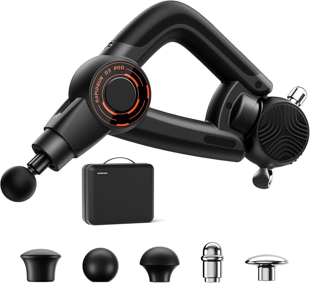 R3 Pro 3-in-1 Massage Gun with Vibration - 18mm Amplitude & 6500RPM Deep Tissue Percussion Massager for Pain Relief in Back, Shoulder, Leg - Gift for Athletes