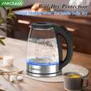 Electric Kettle, No Plastic Contact With Water, Wide Mouth For Easy Cleaning, Auto Shut Off, 1.8L Tea Kettle & Hot Water Boiler, Water Heater & Teapot, Black, 1000W