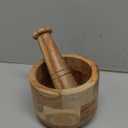 Samhita Handmade Acacia Wood Mortar and Pestle Perfect for Grinder for Herbs, Garlic, Walnut Spices & Kitchen Essentials Usage
