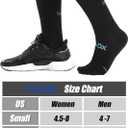 Calf Toe Socks, Five Finger Crew Running Socks for Men and Women, Cool-Max Moisture Control, Arch Support, High Elasticity & Comfort (Black, S)