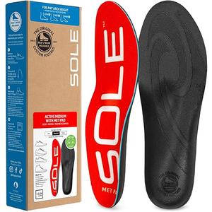 SOLE Active Medium Insoles - Custom Moldable Orthotic Support for Any Arch Type, Plantar Fasciitis Relief - 6.5