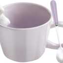 BigNoseDeer Cute Easter Bunny Mugs with 3D Rabbit Inside Ceramic Bunny Coffee Mug with Spoon Cute Gifts Easter Gifts for Women Kids 12oz (Purple)