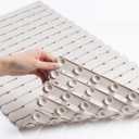 Bathtub Mat Non Slip - Sheepping Shower Mat Machine Washable Anti Slip Bath Mat for Tub, Quick Drain Tub Mat with Suction Cups for Bathroom (Khaki)