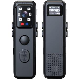 1080P Body Camera with Audio and Video, Mini Body Cameras with Infrared Night Vision, Police Body Cam Pocket Camcorder for Riding,Meeting,Indoor,Outdoor (Included 32g SD Card)