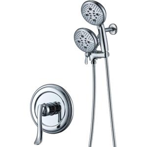 ELLO&ALLO Bathroom Shower Faucet Set Mixing Valve and Trim Kit, Complete Shower System with Rough-in Valve