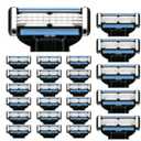 24 Pcs Mens Razor Refills, Compatible with Mach3, 3Layer Stainless Steel Blades with Lubrication Strip for Smooth Shave, Ideal for Daily, Travel, Emergency, Business & Household Use