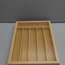 Kitsure Extra Large Bamboo Silverware Organizer - Expandable Drawer Organizer for Utensil, Cutlery and Flatware, Kitchen Storage Solution with 6 to 8 Slots, Natural, 19.7"  15.4"  2.0"