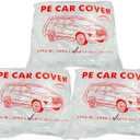 LuliKa 3 Packs Disposable Car Cover Clear Plastic Car Cover Universal Rain Dust Garage Cover with Elastic Band Medium (12.4 FT x 21.6 FT)