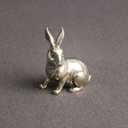 2pcs Brass Mini Antique Rabbit Statue Easter Bunny Figurine Miniature Collectible Figurines Souvenir Garden Micro Landscape Table Centerpiece Decorations