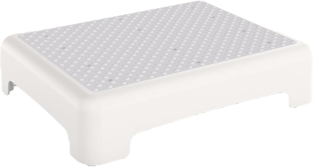 HBTower Step Stool, Mobility Step Stool for Adults & Seniors, Non-Slip Step Platform Indoor and Outdoor, Portable Step Riser, Safety Step for Car, Bedside, Office, Shower, Stairs, White