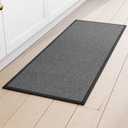 Kitchen Mat 1 PCS, Cushioned Non Slip Rugs for Kitchen Floor, Absorbent Runner Comfort Standing Mats Washable for Kitchen, Office, Home (Black, 17.3"x60")