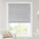 Madison Park Cordless Roman Shades, Blackout Window Blind Privacy Window Shades, Thermal Insulated Cordless Window Treatment for Bedroom, Living Room, Quincy, Single Panel 34" W x 64" H Light Grey