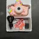 Kids Camera for 3-8 Years Old Toddlers Childrens Boys Girls Selfie Camera 20 MP HD 1080P IPS Screen Dual Digital Toy Camera for Kids Christmas Birthday Gifts with 32Gb Card (Pink White-Unicarn)