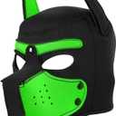 Pup Hood, Pup Play Hood, Removable Dog Full Face Pup Hood (Green)
