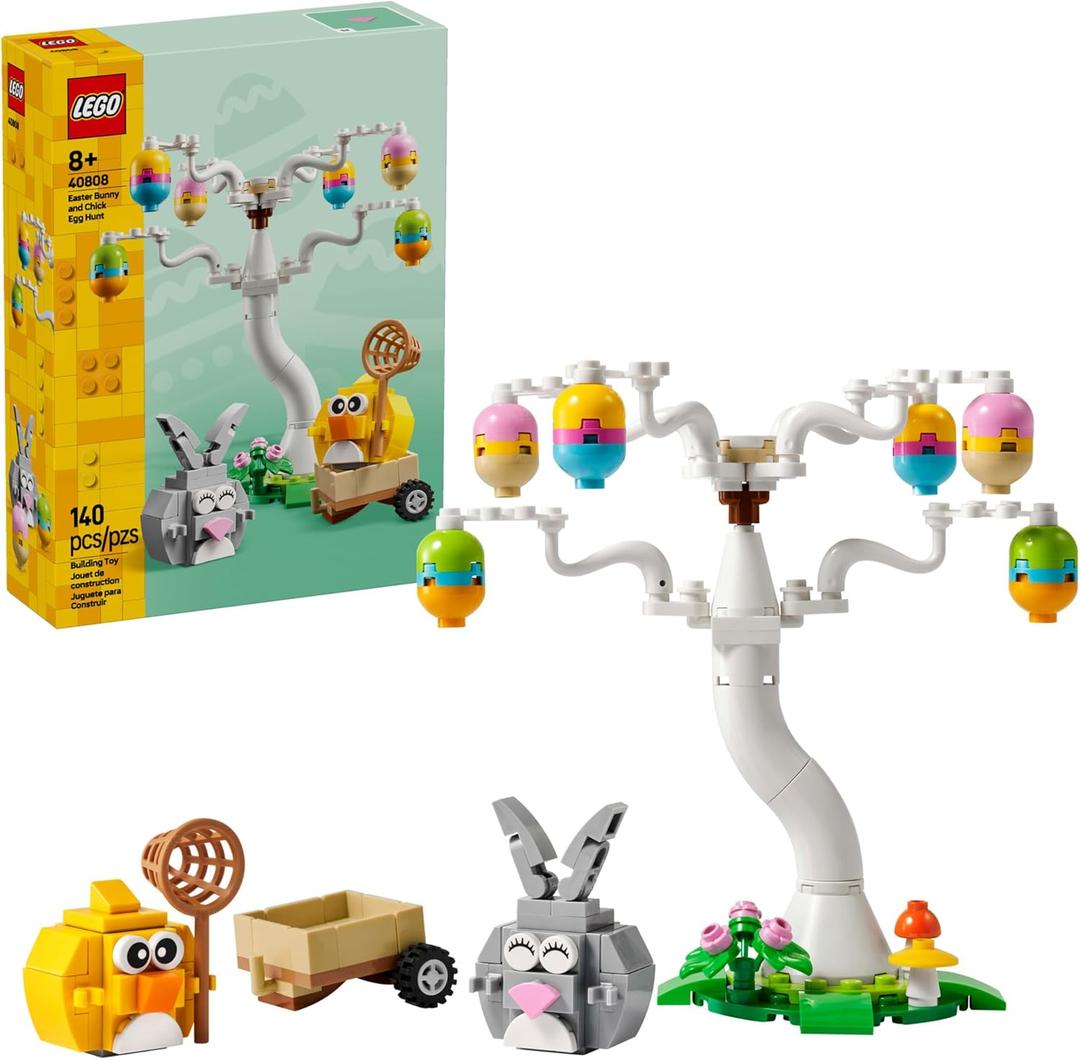 LEGO Easter Bunny and Chick Egg Hunt Building Toy for Girls & Boys - Springtime Pretend Playset for Kids, Ages 8+ - Basket Stuffer or Gift Idea for Easter, Birthdays, & Special Occasions - 40808