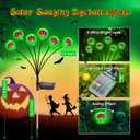 2025 Upgraded Halloween Lights Outdoor Solar Eyeball Light: 6 Pack 36 LED Green Scary Eyeballs Swaying Firefly, Waterproof Halloween Pathway Lights for Yard, Garden, Lawn Outside Lighting Decor