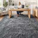 OLANLY 9x12 Machine Washable Large Area Rugs for Living Room, Bedroom, Soft Fluffy Shaggy Bedside Rug, Indoor Floor Carpet for Kids Girls and Boys, Dorms, Nursery, Home Decor Aesthetic, Grey