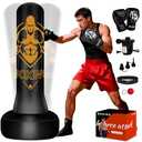 Vobab 70" Freestanding Puncing Bags for Adults Teens, Boxing Bag with Stand, Heavy Bag with Boxing Gloves, Electric Air Pump, Reflex Ball, Kickboxing Bag for Training MMA Muay Thai Gym