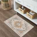Bathroom Rugs Vintage Boho Bath Mats For Bathroom Light Khaki Small Bath Mat Comfy Velvet Non Slip Bath Rug Washable Bath Mat Shower Rug For Sink Shower Vanity 18X24 Inch (boho, 18X24 Inch)