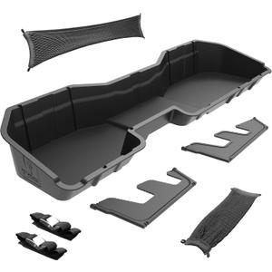 Tyger Auto Rear Under Seat Storage Box Compatible with 2014-2018 Chevy Silverado/GMC Sierra LD; 2015-2019 Silverado/Sierra HD | Crew Cab | Custom-Fit Cargo Organizer Console | TG-CB5C8878