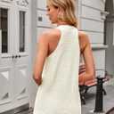 Women Sweater Vest Button Down V Neck Knit Tank Top Sleeveless Cardigans (White, L)
