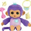 Care n Cuddles Interactive Baby Monkey, Sunny (Purple), Toys for 3 Year Olds, 150+ Sounds and Reactions, Heart Lights Up