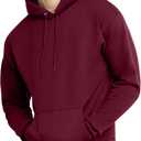 Hanes EcoSmart Hoodie, Midweight Fleece, Pullover Hooded Sweatshirt for Men (Medium, Maroon)