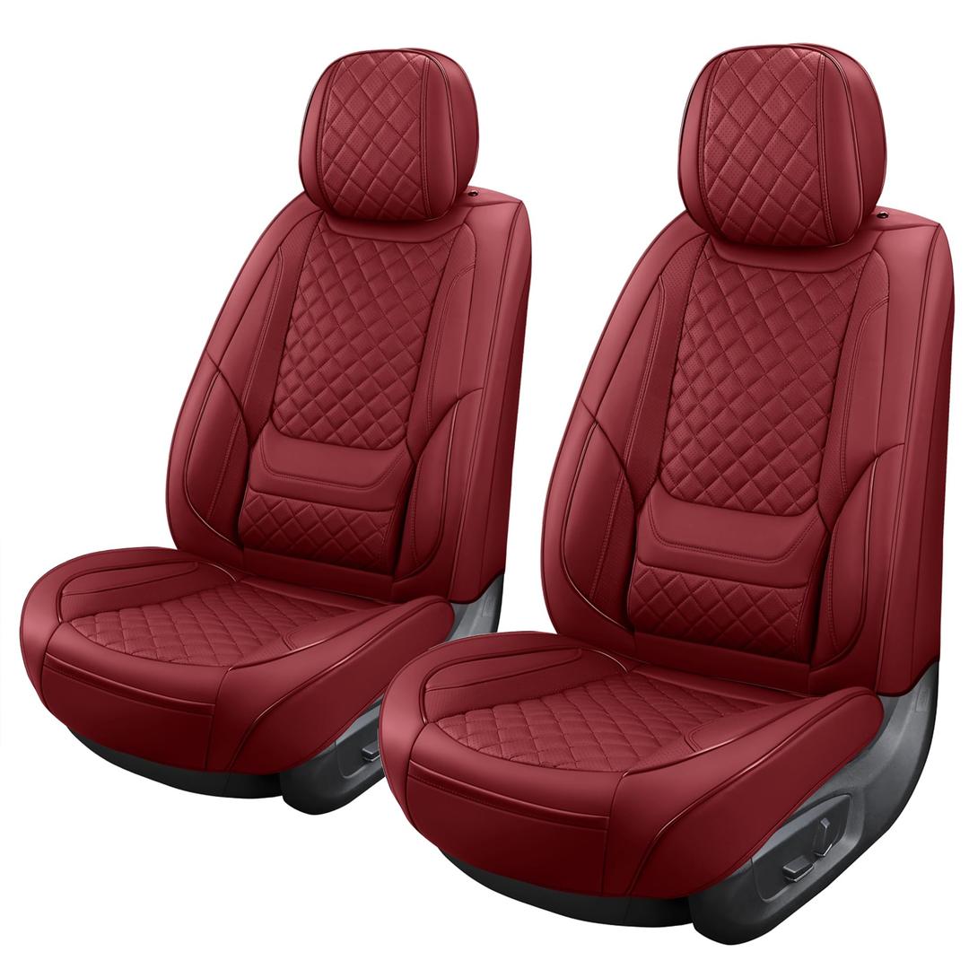 SCOMEE Leather Car Seat Covers Front Automotive Seat Protectors