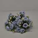 Yunsailing 8 Packs Artificial Peony Flowers Faux Silk Hydrangea Bouquet Vintage Wedding Home Table for Door Decor Reusable Bouquet of Rose Flowers for Valentine Wedding Birthday Party(Blue White)